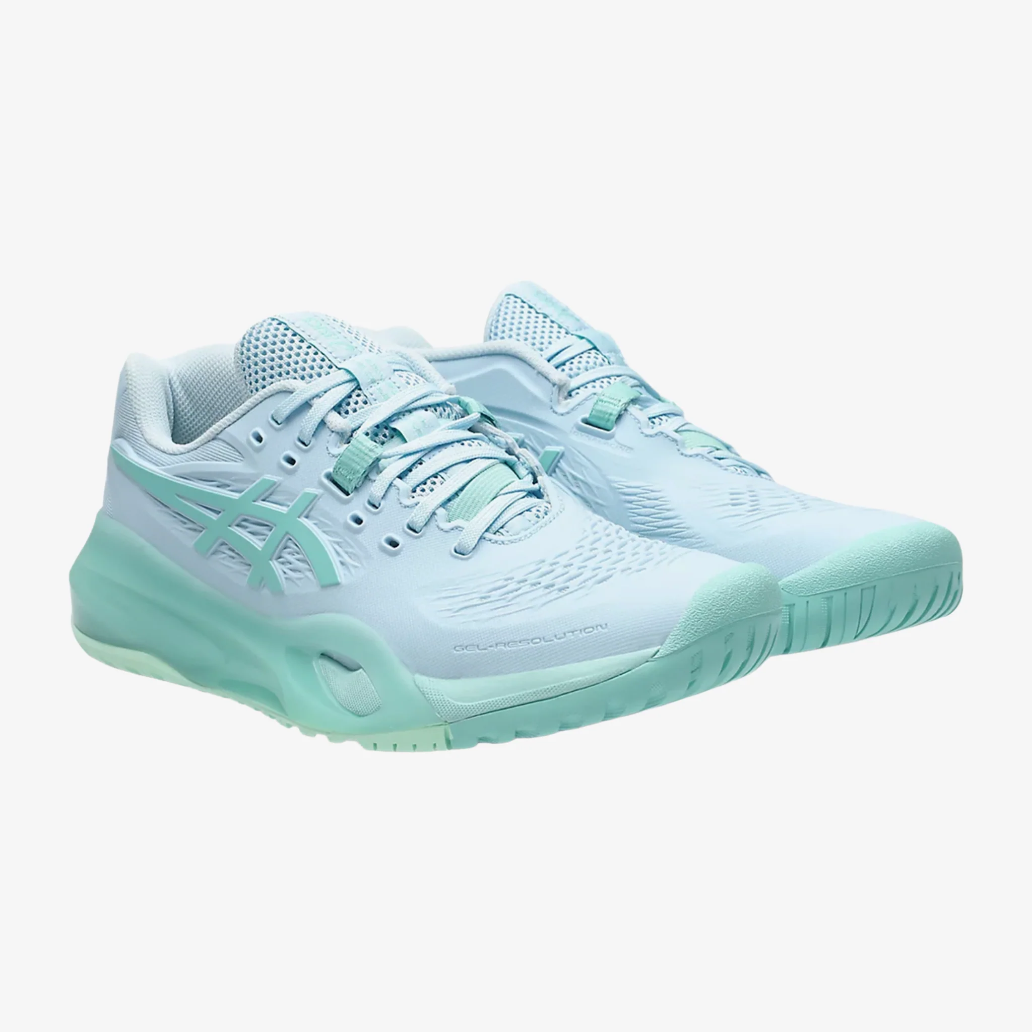 Asics Gel Resolution X Women's Light Blue/Oasis Green - Image 2