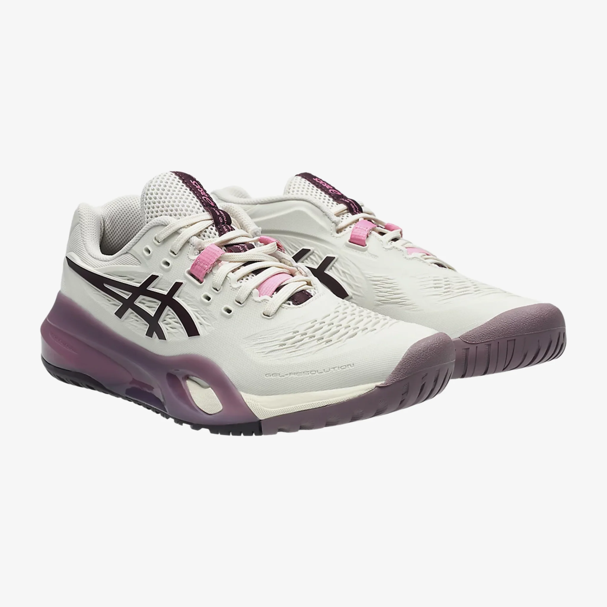 Asics Gel Resolution X Women's Soft Oat/Dark Aubergine - Image 2