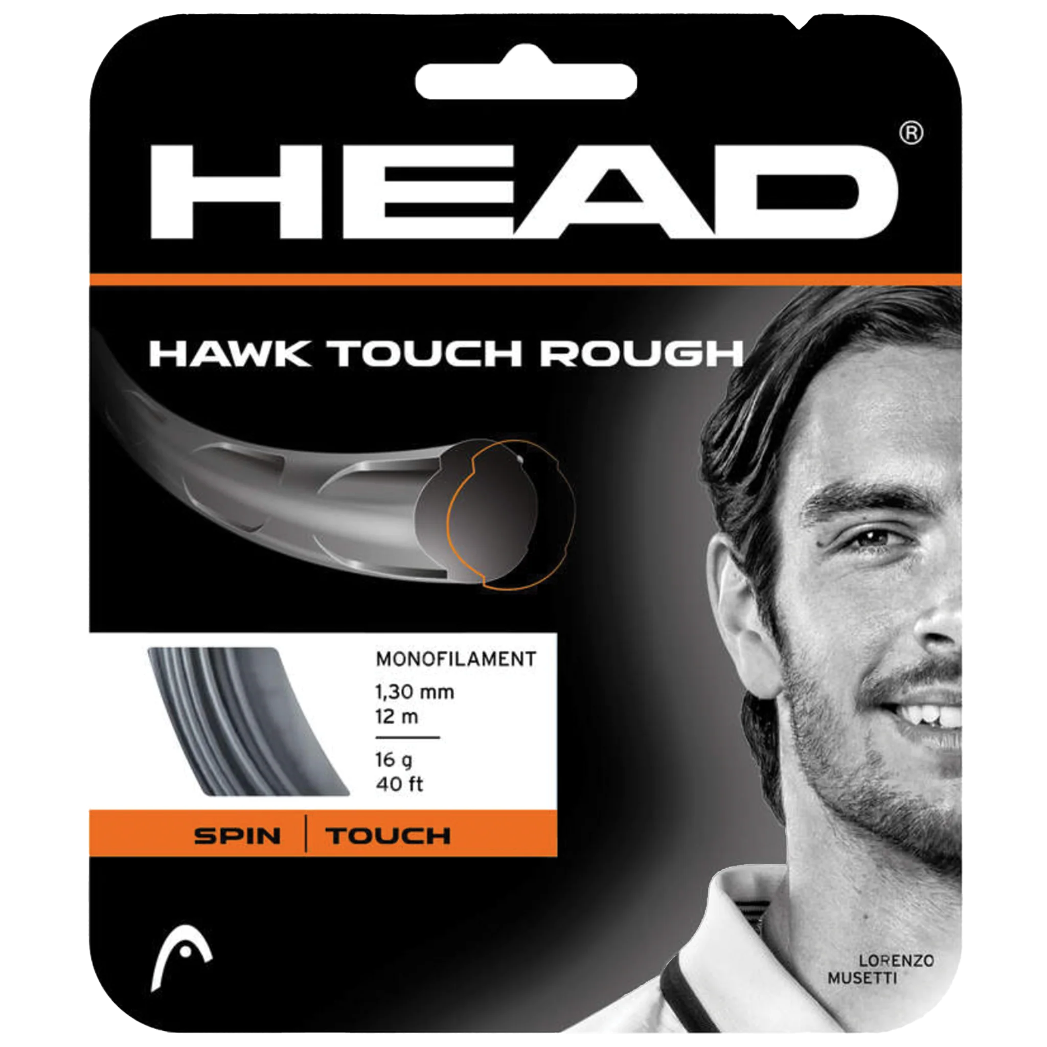 Head Hawk Touch Rough Black 12m Set