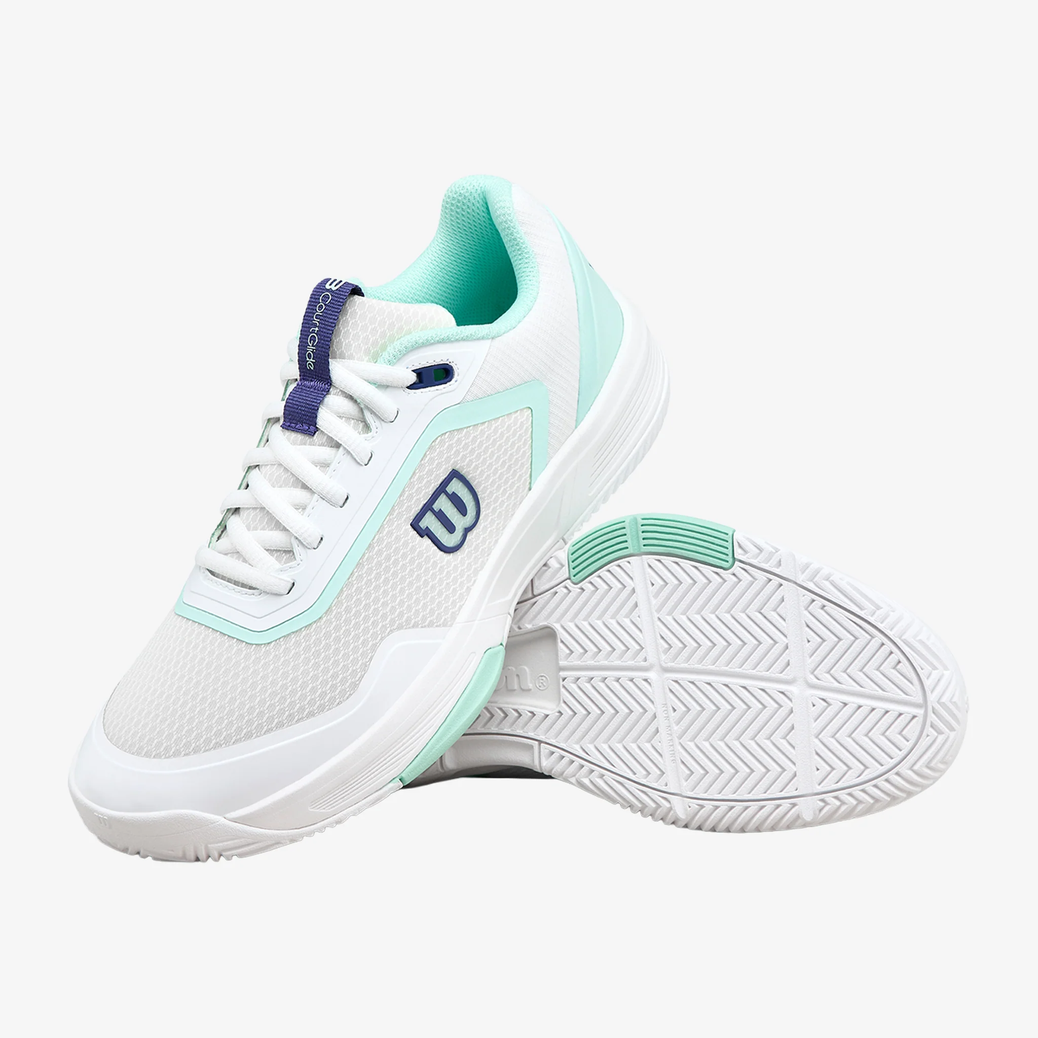 Wilson Courtglide Women's White/Bay/Skipper Blue - Image 2