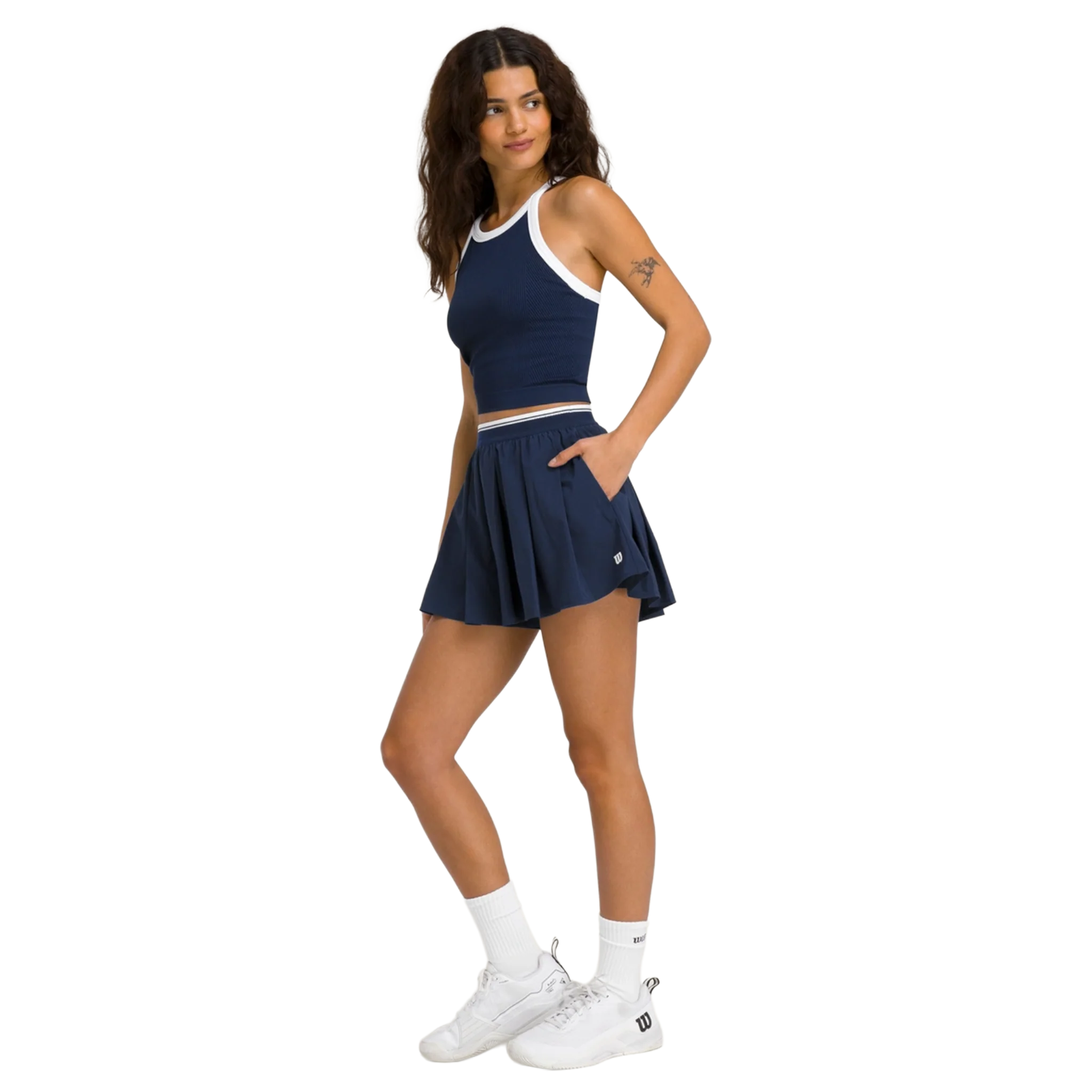 Wilson Velocity Pleated Lined Shorts Women's Classic Navy - Image 5