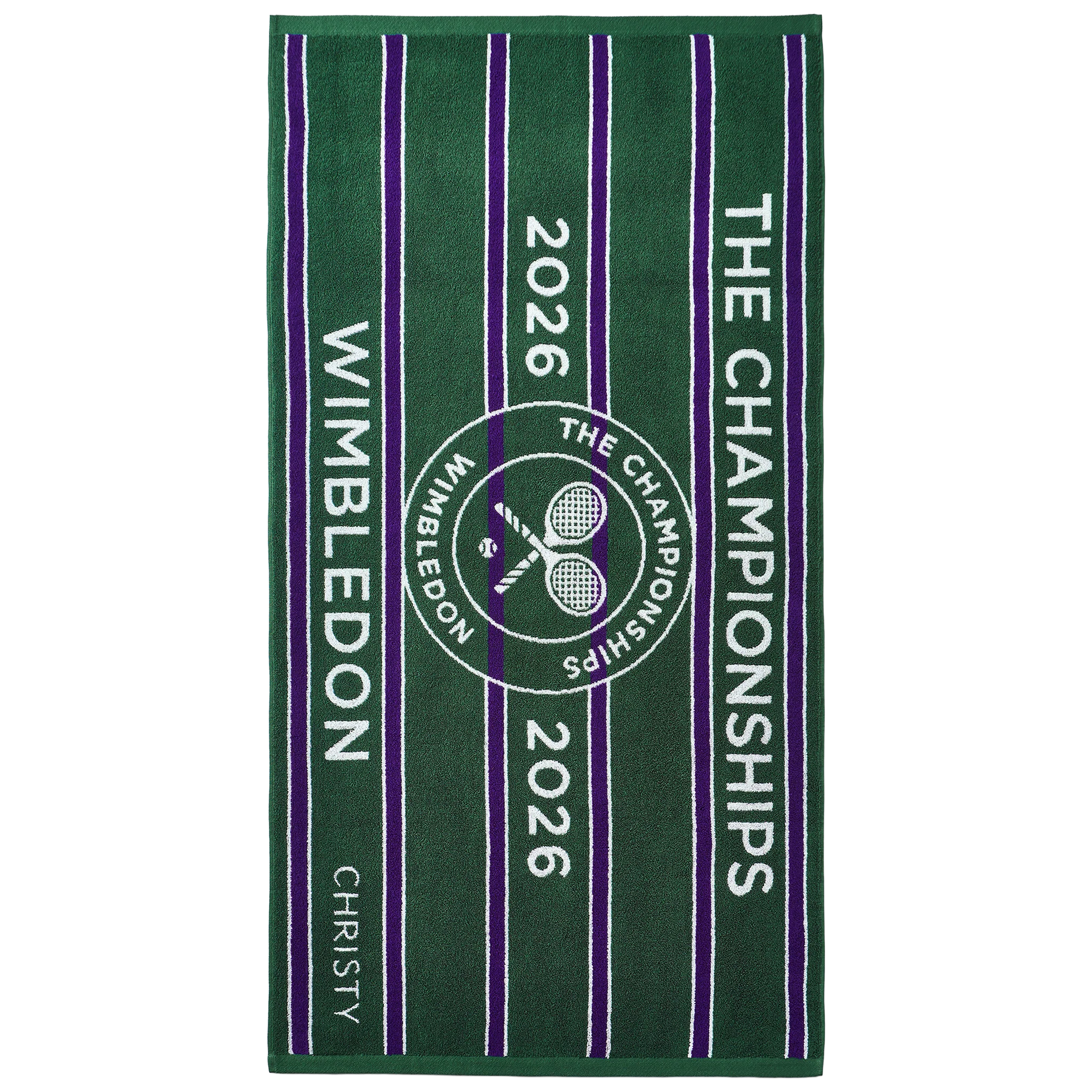 Christy Wimbledon Championship Towel 70x133 Green/Purple (2026) - Image 2