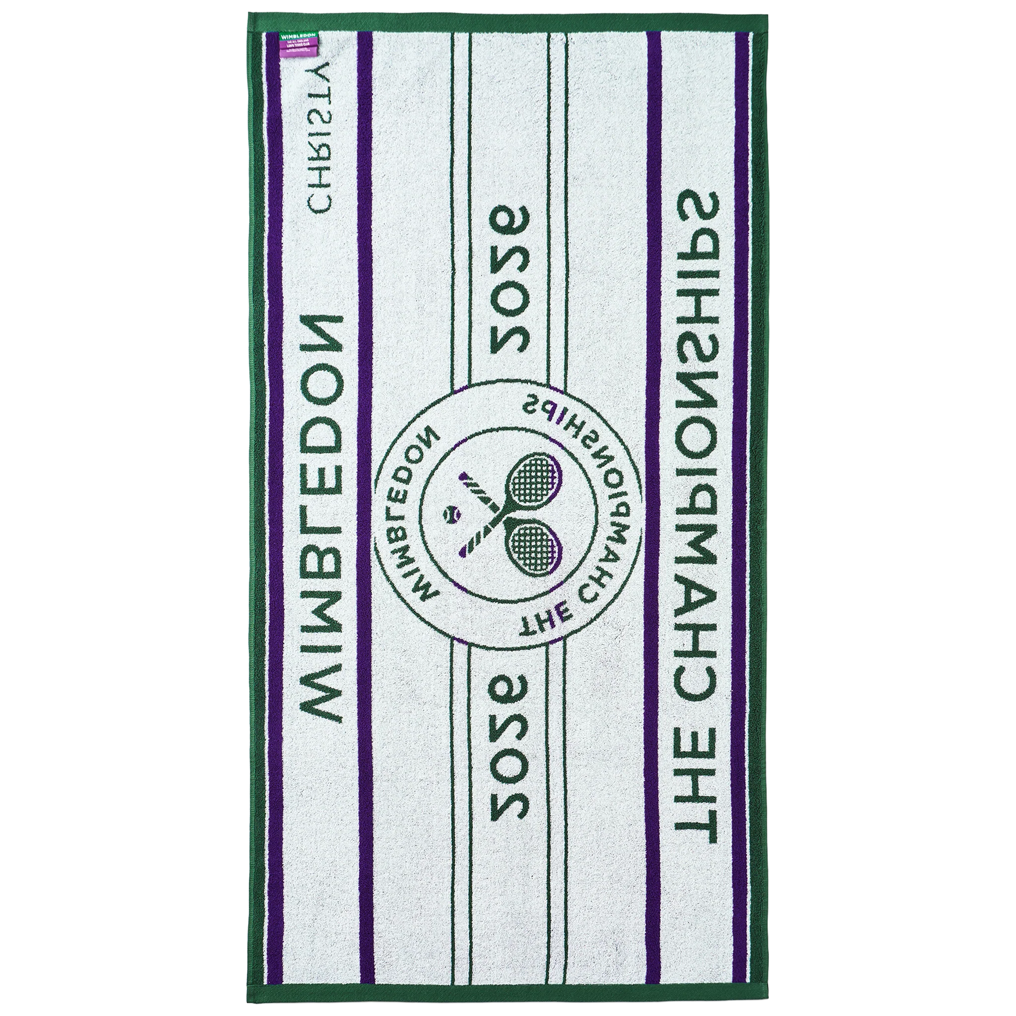 Christy Wimbledon Championship Towel 70x133 Green/Purple (2026) - Image 3