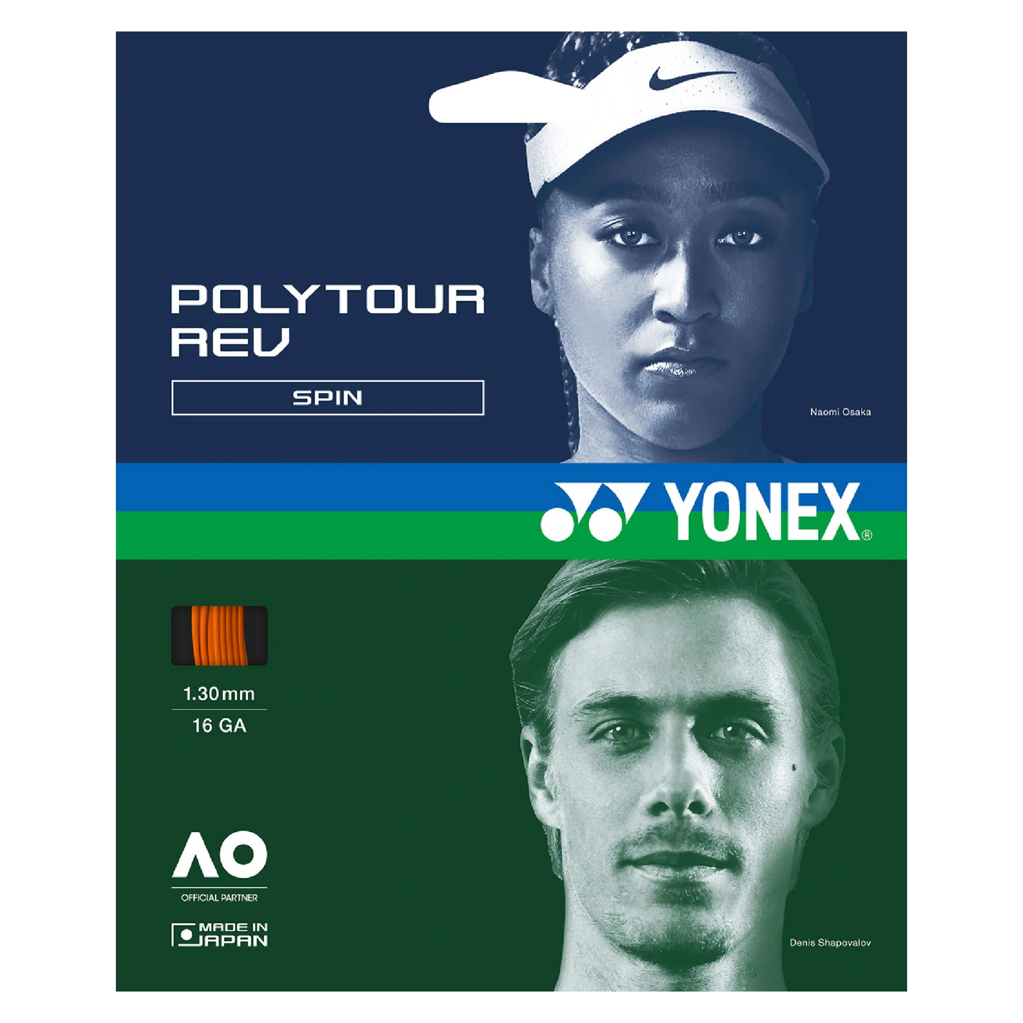 Yonex Poly Tour Rev Bright Orange 12m Set